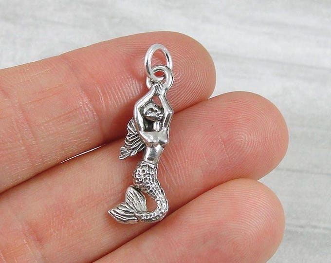Mermaid Charm - Silver Plated Ocean Mermaid Charm for Necklace or Bracelet