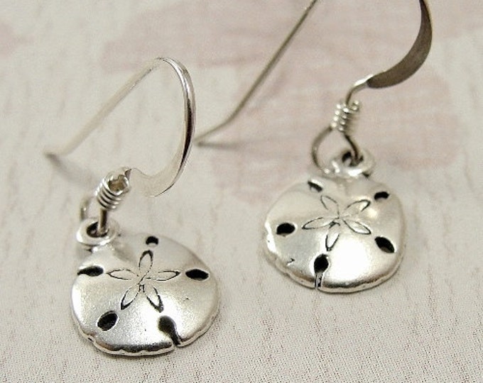 Sand Dollar Earrings, Sterling Silver