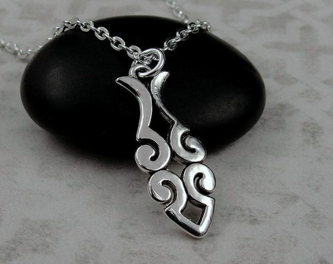 Silver Ichthus Fish Necklace, Jesus Fish Necklace, Christian Fish Charm Necklace, Religious Charm, Ichthys Fish Charm, Christian Necklace