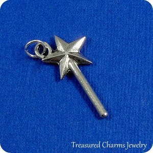 Magic Wand Charm - Silver Magic Wand Charm for Necklace or Bracelet