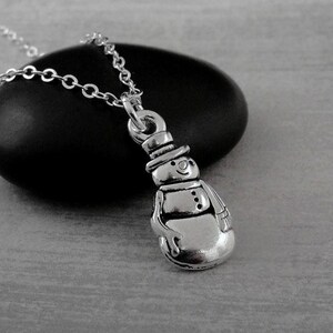 Snowman Necklace, Silver Plated Snowman Charm Necklace, Snowman Pendant, Christmas Necklace, Christmas Charm, Winter Charm, Snowman Gift