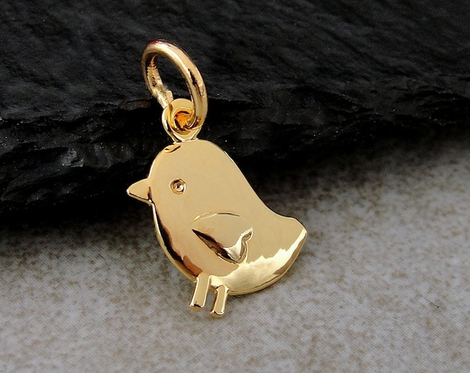 Baby Chick Charm, Gold Baby Chick Charm, Baby Bird Charm, Easter Chick Charm, Chic Peep Charm, Easter Charm, Spring Charm, Easter Gift