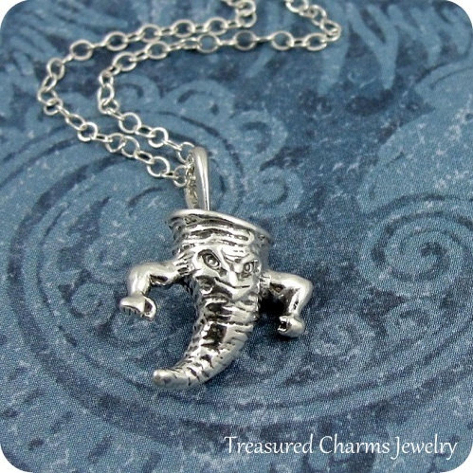 Tornado Twister Necklace Sterling Silver Tornado Charm on a Etsy