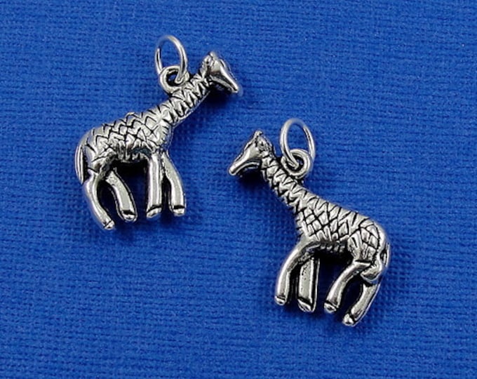 Giraffe Charm - Silver Plated Giraffe Charm for Necklace or Bracelet