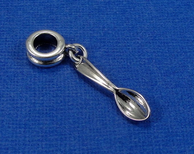 Spoon European Dangle Bead Charm - Silver Spoon Charm for European Bracelet
