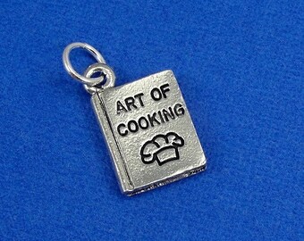 Cookbook Charm - Silver Plated Cookbook Charm for Necklace or Bracelet