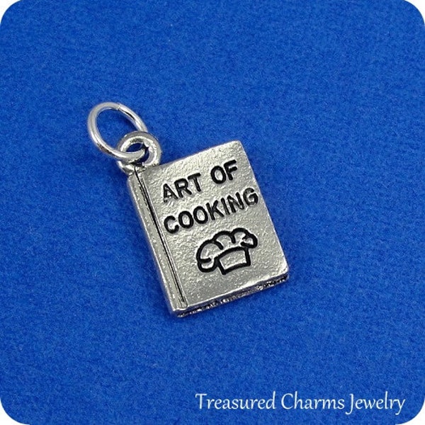 Cookbook Charm - Silver Plated Cookbook Charm for Necklace or Bracelet