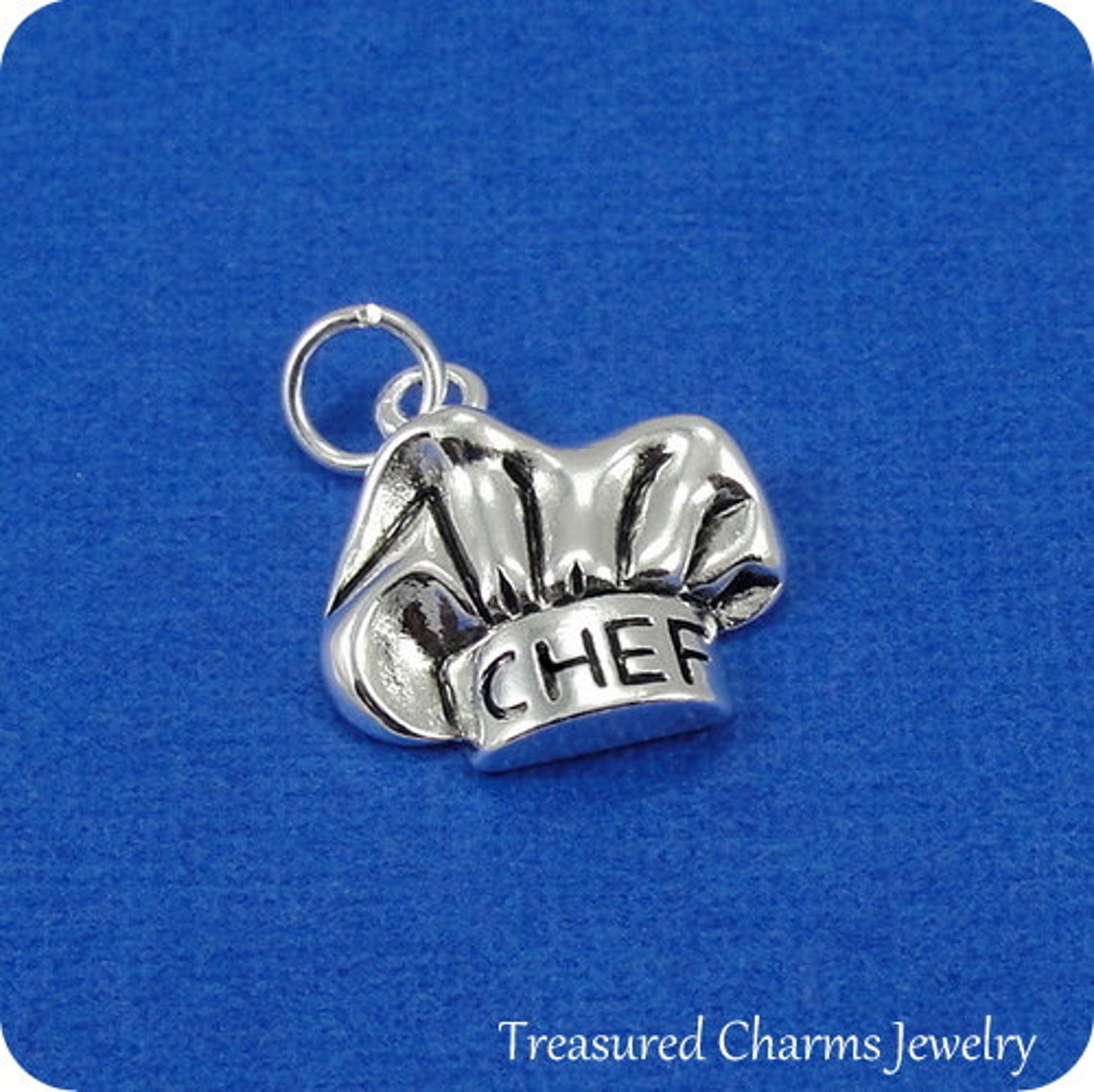 Chef Hat Charm Silver Baker's Chef Hat Charm for Etsy