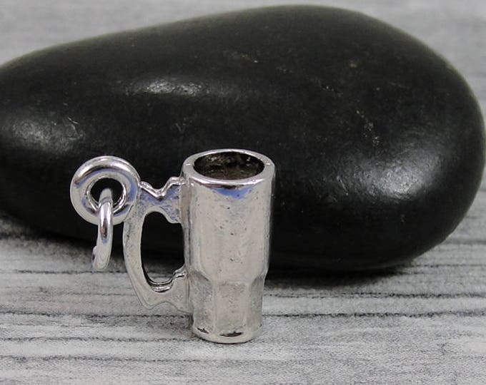 Beer Mug Charm - Silver Plated Beer Stein Charm for Necklace or Bracelet