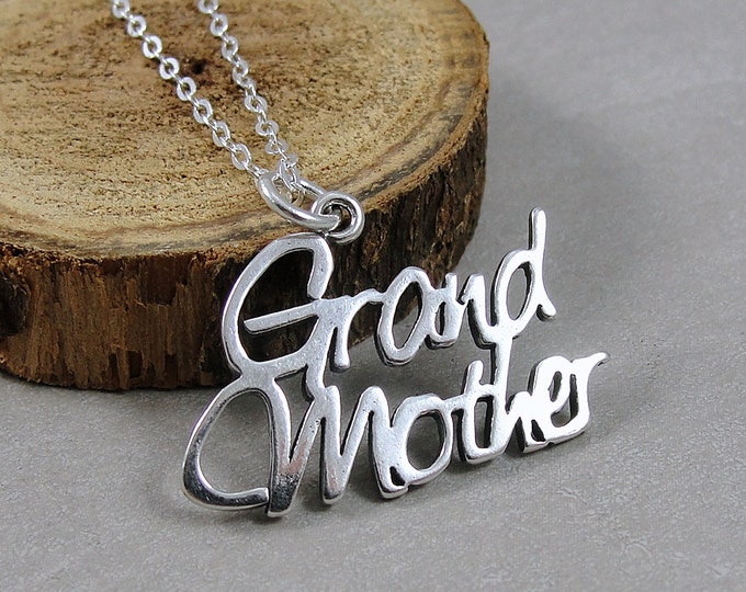Sterling Silver Grandmother Necklace, Grandmother Charm, Grandma Necklace, Grandma Jewelry, Mother's Day Gift for Grandma