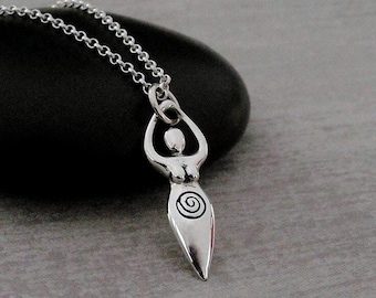 Fertility Goddess Necklace, Sterling Silver Fertility Goddess Charm, Fertilty Necklace, Pregnancy Necklace, Goddess of Fertility Gift