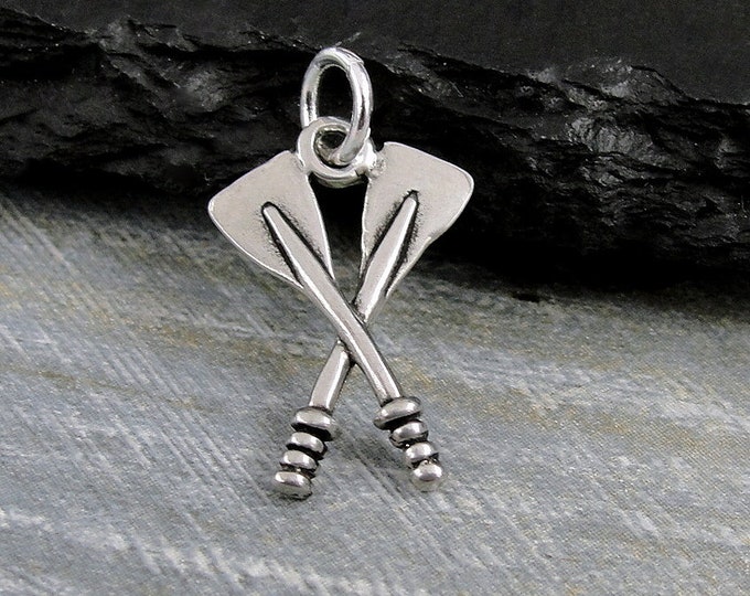 Rowing Oars Charm, Boat Oars Charm for Necklace or Bracelet, Rowing Charm, Boat Paddle Charm, Boating Charm, Rower Gift, Rowing Jewelry