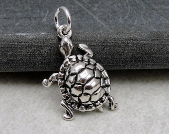 Turtle Charm, 925 Sterling Silver Turtle Pendant, Tortoise Charm, Turtle Necklace Charm, Tortoise Necklace Charm, Pet Turtle Gift Jewelry