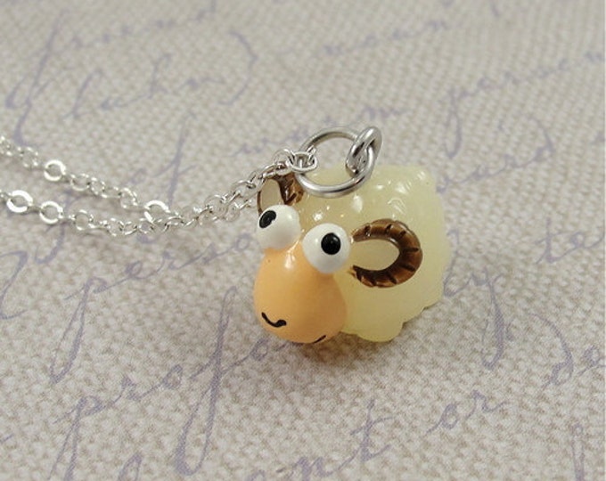 Aries Ram Charm Necklace, Aries Ram Charm on a Silver Plated Cable Chain