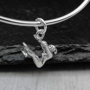 Gymnast Charm, 925 Sterling Silver 3D Gymnast Necklace Charm, Gymnastics Charm, Gymnast on Uneven Bars Charm Gymnast Gift, Gymnastics Gift