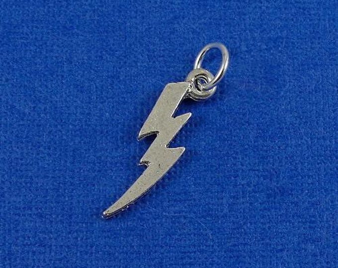 Lightning Bolt Charm - Silver Plated Lightning Bolt Charm for Necklace or Bracelet