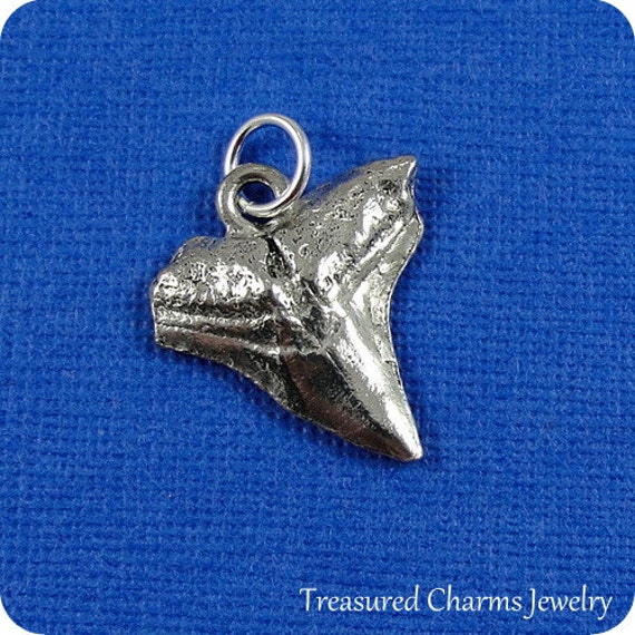 Shark Tooth Charm Silver Plated Shark Tooth Charm for | Etsy