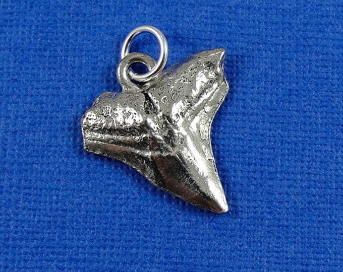 Shark Tooth Charm - Silver Plated Shark Tooth Charm for Necklace or Bracelet