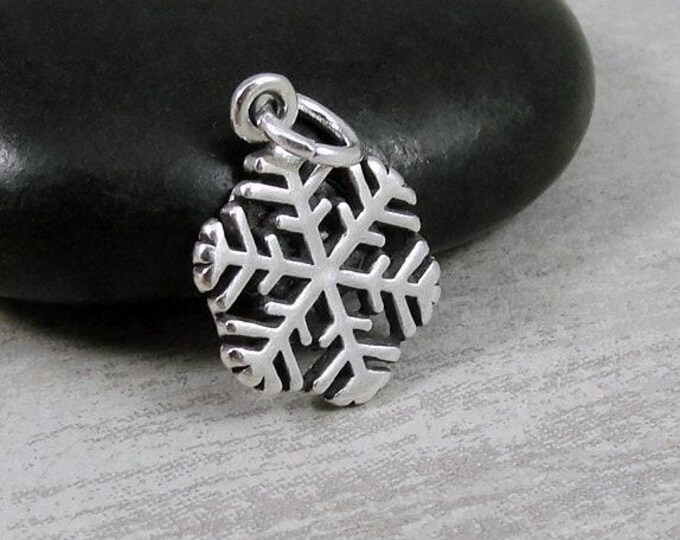 Snowflake Charm - Sterling Silver Snowflake Charm for Necklace or Bracelet
