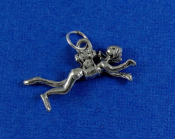 CLOSEOUT - Scuba Diver Charm - Silver Scuba Diver Charm for Necklace or Bracelet
