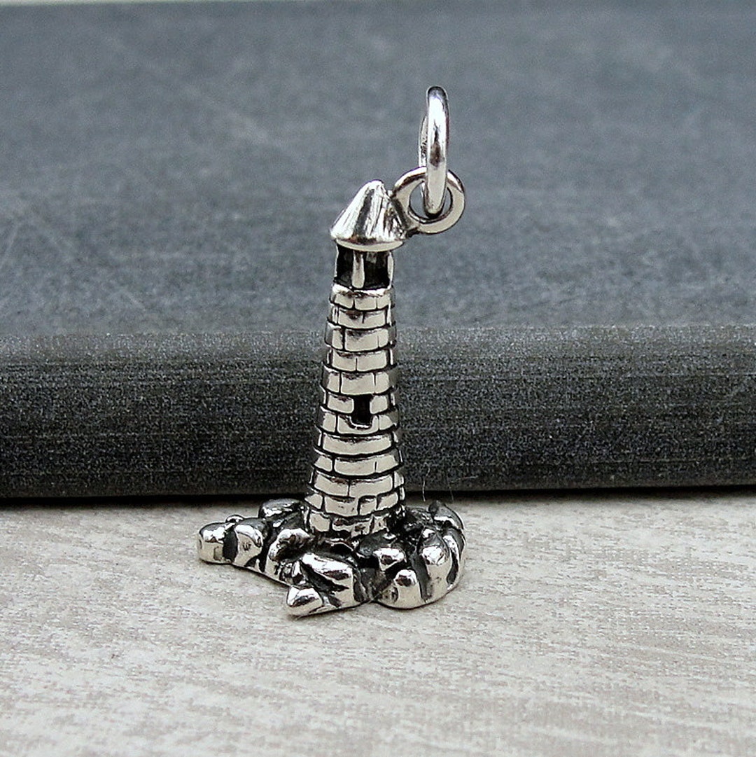 Lighthouse Charm Pendant 3-D Sterling Silver, Made in the USA Lighthouse Charm Pendant 3-D Sterling Silver, Made in the USA