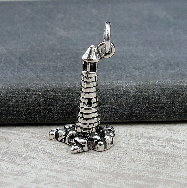 Lighthouse Charm Pendant 3-D Sterling Silver, Made in the USA Lighthouse Charm Pendant 3-D Sterling Silver, Made in the USA