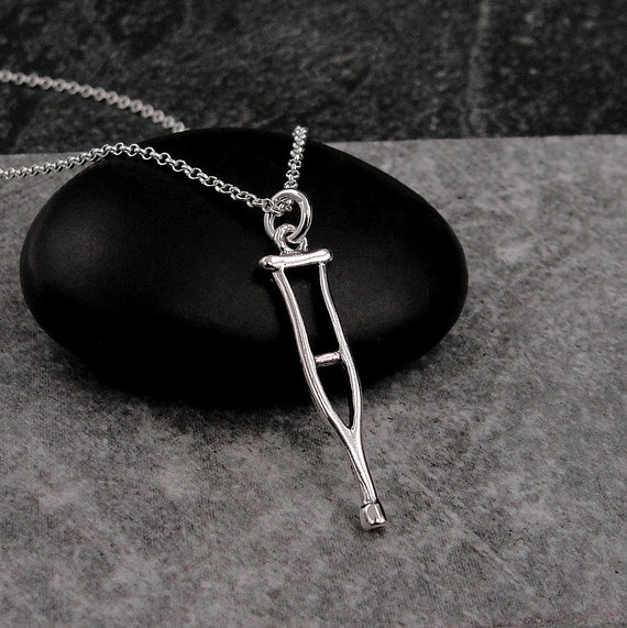 Crutches Charm Sterling Silver Crutches Charm Sterling Silver