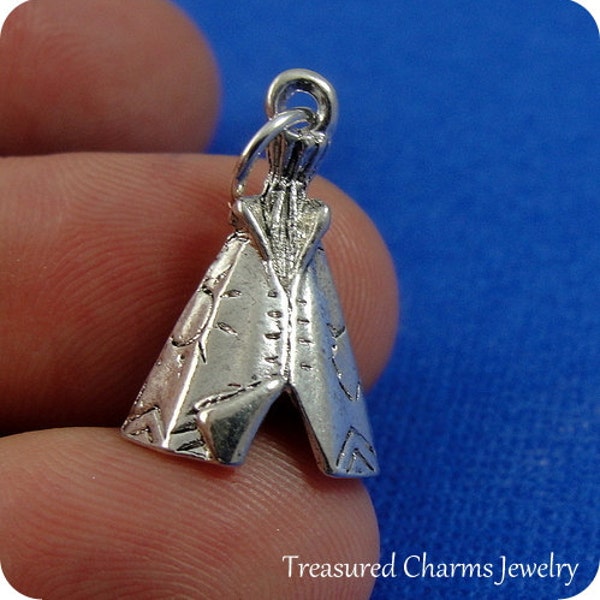 Tepee Charm - Silver Plated Tepee Charm for Necklace or Bracelet