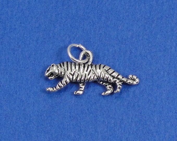 Tiger Charm - Silver Plated Tiger Charm for Necklace or Bracelet
