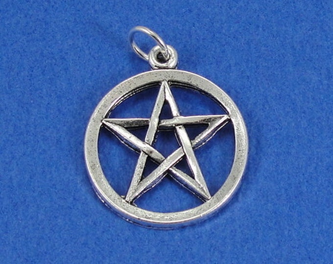 Pentagram Charm - Silver Plated Pentagram Pentacle Charm for Necklace or Bracelet