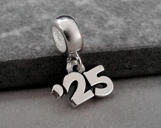 Sterling Silver 2025 Graduation Charm, Class of 2025 Charm,  Year 2025 Charm, Bracelet Charm, Graduation Charm with Bail, Graduation Gift
