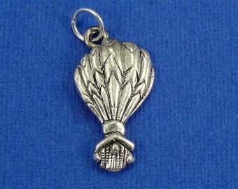 Hot Air Balloon Charm - Silver Plated Hot Air Balloon Charm for Necklace or Bracelet