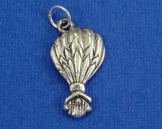 Hot Air Balloon Charm - Silver Plated Hot Air Balloon Charm for Necklace or Bracelet