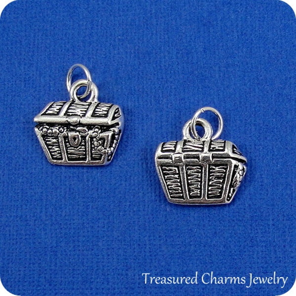 Treasure Chest Charm - Silver Plated Buried Treasure Charm for Necklace or Bracelet