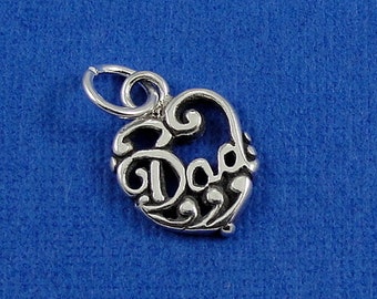 Jewels Obsession #1 Dad Pendant Sterling Silver 24mm #1 Dad with 7.5 Charm Bracelet 
