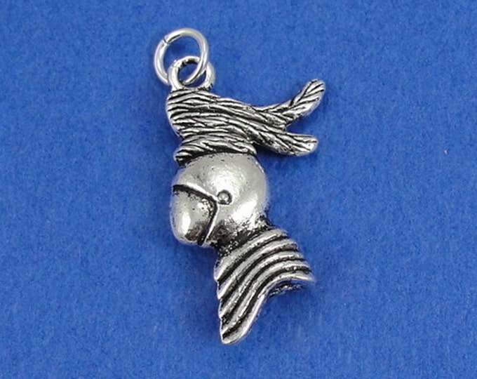 CLOSEOUT - Medieval Knight Charm - Silver Medieval Knight Charm for Necklace or Bracelet