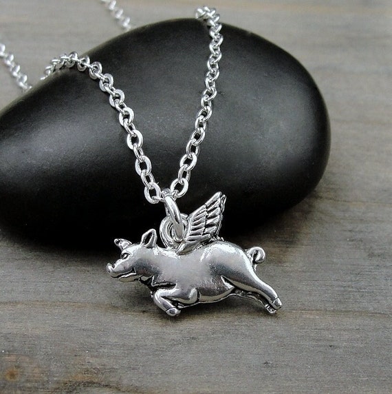 Flying Pig Charm Sterling Silver - Made in the USA Flying Pig Charm Sterling Silver - Made in the USA