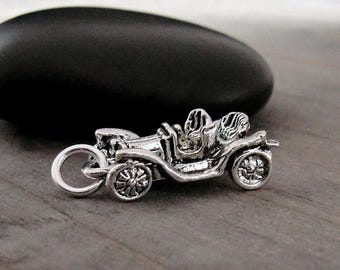 Antique Car Charm, Silver Vintage Car Charm for Necklace or Bracelet, Classic Car Charm, Antique Car Necklace, Antique Speedster Charm