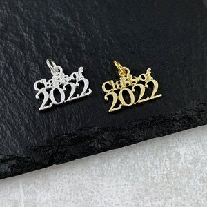 CLOSEOUT, Class of 2022 Charm, 2022 Graduation Charm, Silver Class of 2022 Charm, Gold Class of 2022 Charm, 2022 Graduation Gift Jewelry