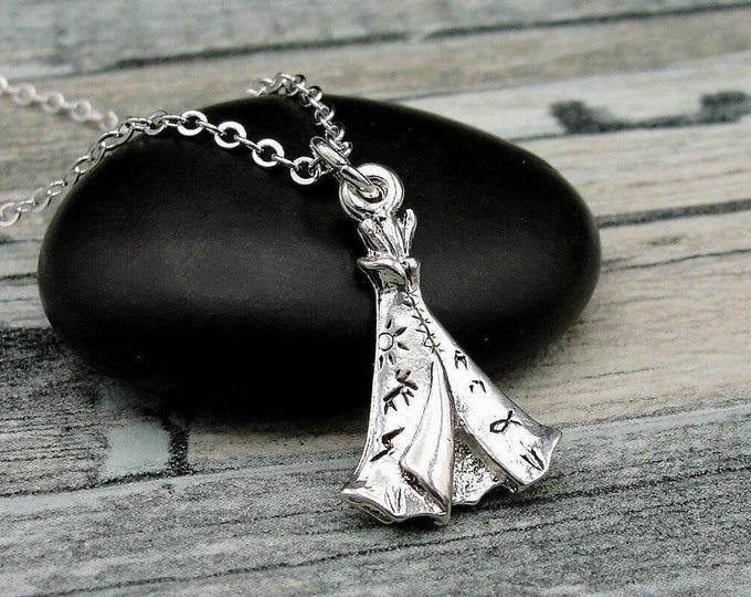 Tepee Necklace, Silver Plated Indian Tipi Charm Necklace, Tipi Necklace, Tepee Charm, Tipi Charm, Native American Necklace, Navajo Jewelry