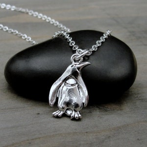 Penguin Necklace, Silver Plated Penguin Charm Necklace, Penquin Necklace, Penquin Charm, Penguin Pendant, Penguin Gift, Penguin Jewelry