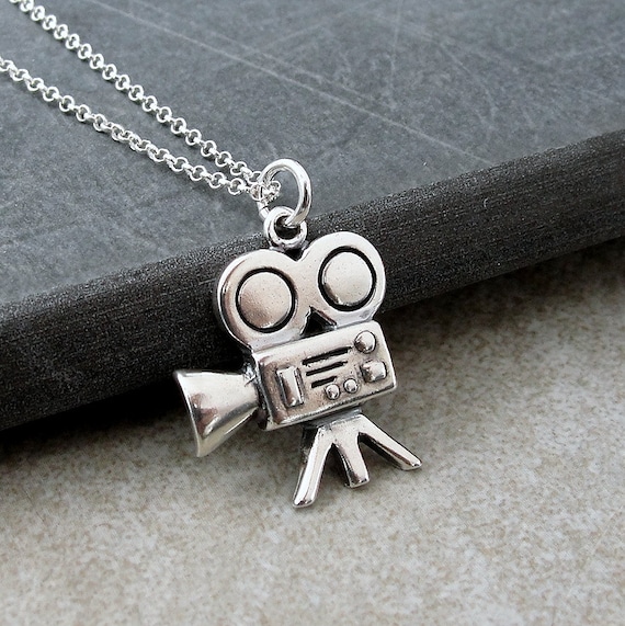 Movie Camera Necklace 925 Sterling Silver Movie Camera Charm