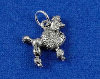 French Poodle Charm - Silver Poodle Charm for Necklace or Bracelet