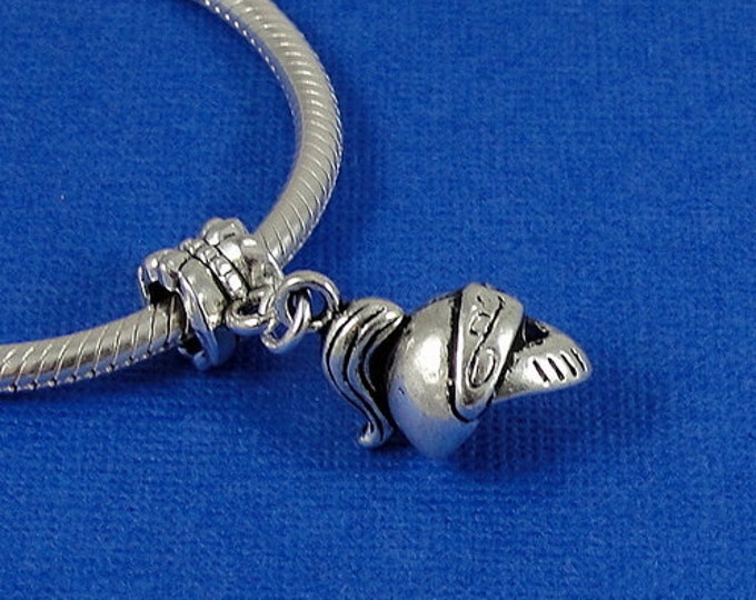 Spartan Helmet European Dangle Bead Charm - Silver Spartan Helmet Charm for European Bracelet