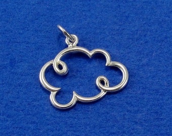 Openwork Cloud Charm - Sterling Silver Cloud Charm for Necklace or Bracelet