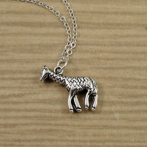 Giraffe Necklace, Silver Giraffe Charm on a Silver Cable Chain