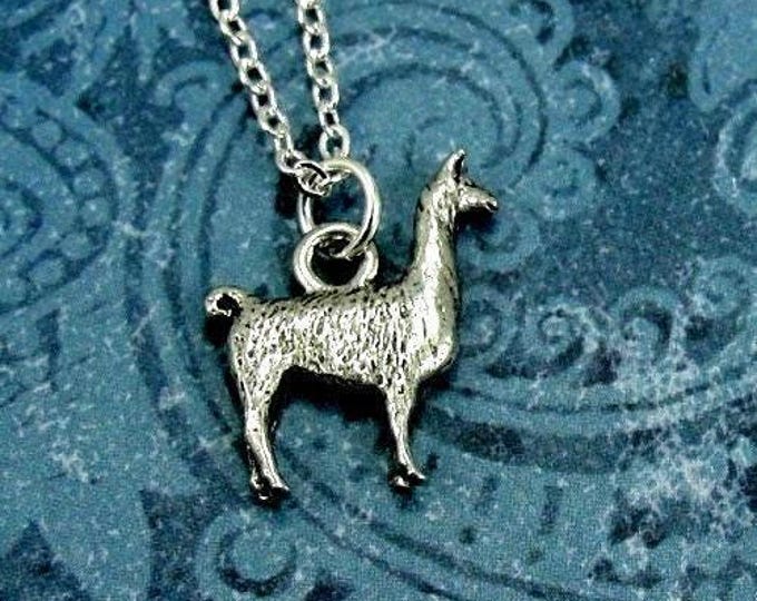 Silver Llama Necklace, Llama Charm, Llama Pendant, Llama Jewelry, Llama Gift
