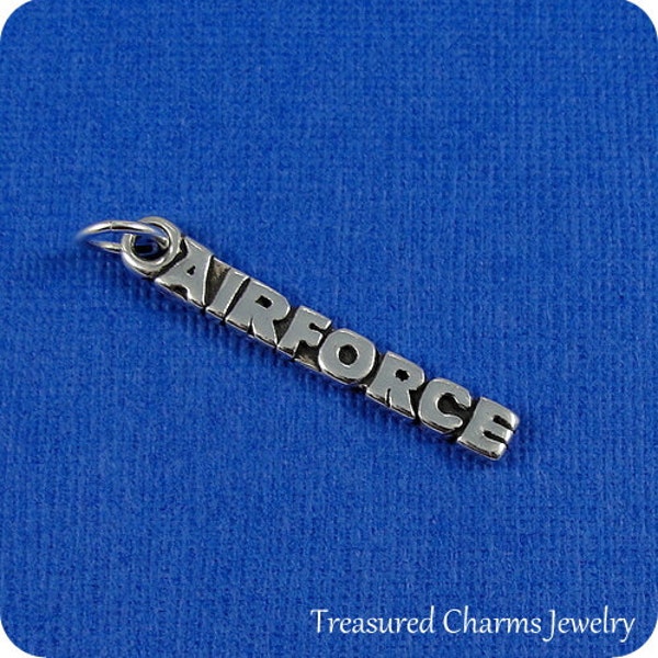 Air Force Charm - Sterling Silver Air Force Charm for Necklace or Bracelet