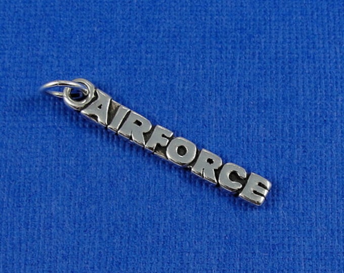 Air Force Charm - Sterling Silver Air Force Charm for Necklace or Bracelet