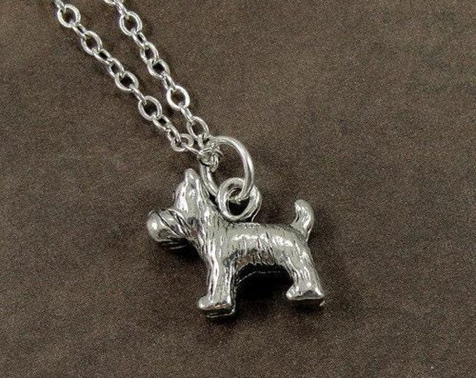 Scottish Terrier Necklace, Silver Scottie Dog Charm on a Silver Cable Chain